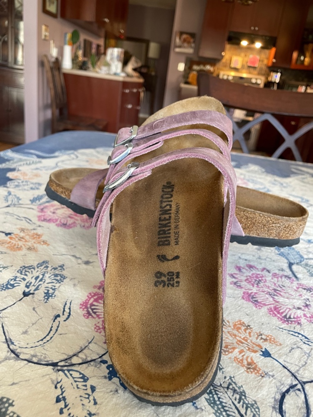 Birkenstock Franca Oiled Leather Lavender Multi-Strap Sandals - Picture 2 of 10
